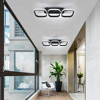 Plafonnier carré LED JACKSUN pour couloir, en acrylique noir, petite lampe de plafond 3 CCT, éclairage pour couloir, cuisine, maison