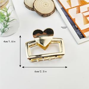 Juego Completo de Pinzas para el Cabello Casuales Chapadas en Oro de Aleación, Diseño de Punto Elíptico/Ondulado, Pinzas de Garra para la Cabeza con Diseño de Espalda de Tiburón, Venta al por Mayor - Product Image 6