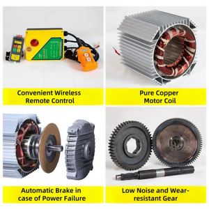 Motor Hoist Aluminium, Pengangkat Listrik dengan Cangkang Luar dari Paduan Aluminium, Ringan, Tali Kawat, Portabel, untuk Konstruksi - Product Image 6