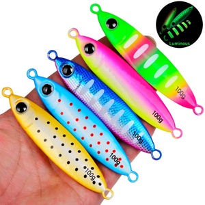 เหยื่อตก<span class=keywords><strong>ปลา</strong></span>ทะเลน้ำลึก Night Glow Metal 30 กรัม 100 กรัม 6 สี สำหรับตก<span class=keywords><strong>ปลา</strong></span>ขนาดใหญ่ พร้อมหัวจิ๊ก ตะขอคู่ เหยื่อจิ๊กแข็ง - Product Image 1