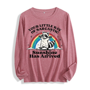 Tela suave "Your Little Ray of Sarcastic Sunshine Raccoon Graphic" Camiseta <span class=keywords><strong>de</strong></span> manga larga Multi colores - Product Image 4