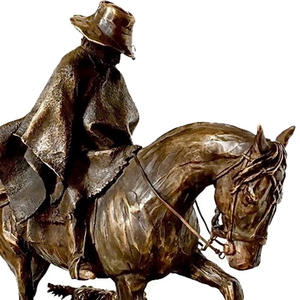 <span class=keywords><strong>Sculpture</strong></span> équestre et de loup en bronze, ornements de table religieux avec taille personnalisable - Product Image 6