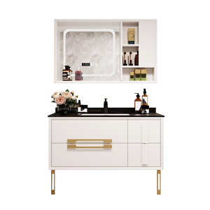 Armoire <span class=keywords><strong>de</strong></span> rangement blanche ou noire pour <span class=keywords><strong>salle</strong></span> <span class=keywords><strong>de</strong></span> <span class=keywords><strong>bain</strong></span>, lavabo sur pied, 1 pièce - Product Image 1