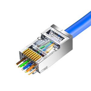 Conector RJ45 Blindado Categoría 5e 6, Conector Ethernet de Orificio Pasante con Blindaje para Conexión de Cable de Red - Product Image 2