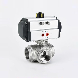 Khí nén <span class=keywords><strong>Threaded</strong></span> 3-Way thiết bị truyền động đôi/đơn diễn xuất van bi với kiểm soát dòng chảy tùy chỉnh OEM hỗ trợ - Product Image 3