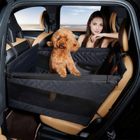 Housse de siège de voiture pour chien, pliable, avec logo personnalisé, devant et derrière, en tissu Oxford, écologique