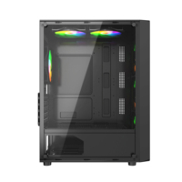 Fournisseur d'usine, nouveau boîtier PC haut de gamme 2024, boîtier d'ordinateur de jeu ATX, châssis PC en verre trempé, boîtier PC de bureau avec ventilateurs RGB