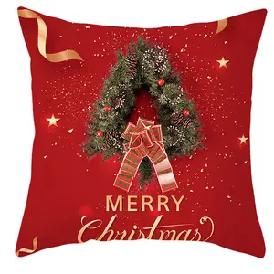 Merry Christmas Car Home Sofa Decorative Pillowcase Christmas Throw Pillow Case Cover