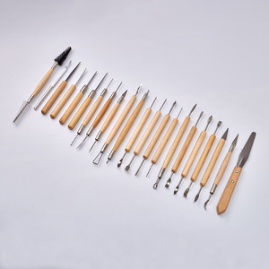 Ensemble de 22 outils d'artisanat en bois pour l'argile et la pâte polymère, pour la sculpture et le modelage, pour les fournitures artistiques - Product Image 2