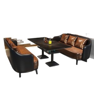 Modern Retro Industrial Solid Wood <b>Bar</b> Furniture Set with Metal Frame for Commercial Restaurants and Cafes - Product Image 5