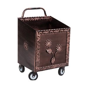 Porte-bois de chauffage compact avec roues couleur cuivre - Product Image 1