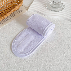 Effen Kleur Microfiber Spa Bad Hoofdbanden Zachte Douche Haarbanden In Wit Zwart En Roze Met Custom Borduurlogo