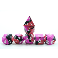 Ensemble de dés transparents de différentes tailles et couleurs, dés noirs et roses, dés en silicone D6, logo personnalisé, jeu de rôle, dés à bords tranchants