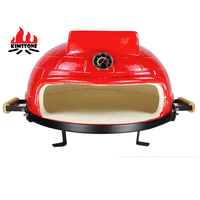 Four à pizza en céramique Kimstone de 21 pouces avec fonction feu de bois, poignées en acier inoxydable, chariot
