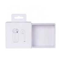 Caja de Cartón Plegable Cuadrada Blanca Resistente Personalizada al por Mayor con Orificio para Colgar para Empaque de Auriculares Inalámbricos