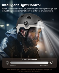 Casque de vélo intelligent ILM pour adulte, visière ouverte, avec capteur G automatique, clignotants, avertisseur de freinage, lumière LED, visière teintée, certifié CE - Product Image 3