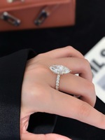 Ensemble de bagues de fiançailles et de mariage de luxe en or massif 14k 18k avec diamant de laboratoire certifié IGI de 5 carats taille marquise, bijoux de mode