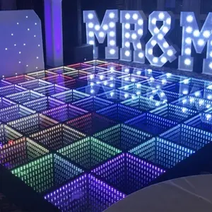 Kelab Malam, Dj, T Show, Dekorasi Pernikahan 50X50Cm Kaca Tempered Tahan Air Cermin Panel RGB Tikar Lantai Dansa Led 3d