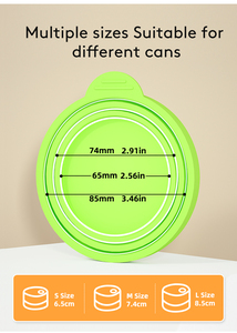 Tapa de Silicona Reutilizable Universal Portátil Personalizada de 3 Tamaños para Latas de Comida para Perros y Gatos, Tapa para Conservar la Frescura de la Comida para Mascotas - Product Image 2