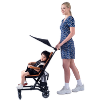 Poussette bébé de luxe compacte et légère 4-en-1 pliable avec cadre en alliage d'aluminium et tissu, portable et convertible pour avion