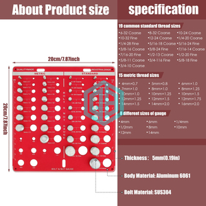 34 medidores rosca Detector & Parafuso Comparador SAE/Metric conversão com projeto à prova de erros Anti Slip Nut Bolt Checker - Product Image 2