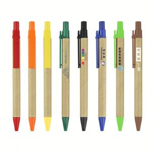 Wholesale Promotional Cheap Eco-Friendly Paper Ballpoint <b>Pens</b> with Custom Logo Multi-Color Office/School/Gift Use - Product Image 1