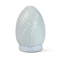 Diffuseur et humidificateur d'arômes ultrasonique en céramique à motif d'ondes électriques, capacité de 120 ml, décoration d'intérieur, lumière LED 7C, fonctionnement silencieux à 30 dB