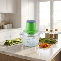 Mini hachoir à viande électrique, boîtier en plastique, acier inoxydable, capacité 2L, pour la maison, le restaurant, l'extérieur, hachoir à aliments, épices, piments