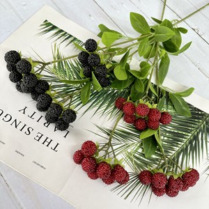 Fleurs artificielles Queyiyi, plantes de fruits sauvages rouges et noires à longue tige, fruits de la fortune en plastique, décoration d'intérieur, accessoire de mariage moderne - Product Image 2
