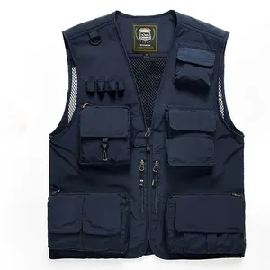 Ingrosso Chaleco De Pesca Gilets De Travail uomo Casual Outdoor Utility lavoro Safari fotografo Cargo Pesca gilet Utility