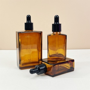 Stock 1oz 30ml 50ml 100ml Amber Square Rectangle Essential Oil Serum <b>Bottle</b> Empty Rectangle Glass <b>Dropper</b> <b>Bottles</b> - Product Image 2