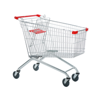 Chariot de courses en fil style européen personnalisé, accessoire de supermarché, pratique, 100 L