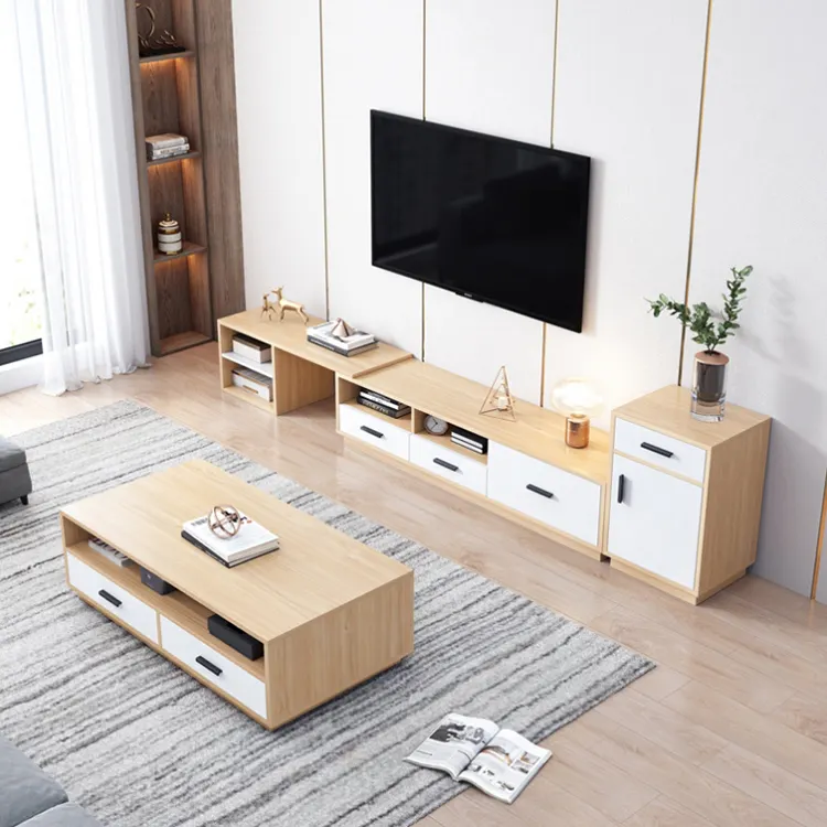 Luxe Tv-Standaard Woonkamer Meubels Spaanplaat Tv-Kast Tv-Rek