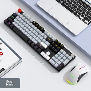 Kit clavier mécanique filaire 104 touches avec souris, interface <span class=keywords><strong>USB</strong></span>, rétroéclairage RVB interchangeable à chaud pour les joueurs - Product Image 3