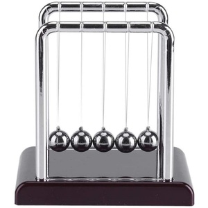 Pendolo <span class=keywords><strong>di</strong></span> <span class=keywords><strong>Newton</strong></span> Quadrato in Acciaio Inossidabile, Ornamento da Scrivania per Casa e Ufficio, Decorazione Creativa con Base in Plastica e Sfera in Metallo Permanente - Product Image 1