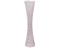 Centre de table pour fêtes et événements, décoration de mariage, vase à fleurs en métal doré avec cristaux scintillants