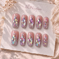 Ongles à presser en acrylique faits main, prêts à la distribution, 2,5 mm carrés, courbes, couverture complète, PMMA, OE, ODM, sur mesure, 10 pièces