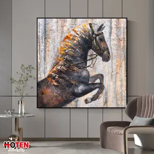 War Horse Art Decoratieve Schilderen Aangepaste Grote Dier Handgeschilderde Olieverf