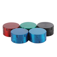 Vente en gros de broyeur à tabac en alliage de zinc 2 couches broyeur d'herbes en métal accessoires portables pour fumeurs d'épices de haute qualité