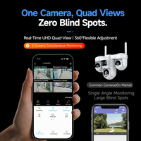 Caméra de sécurité WiFi 12MP à 4 objectifs et écran quadruple Vstarcam O-KAM Pro avec suivi humain IA, caméra PTZ CCTV extérieure, vente en gros d'usine CS623FR