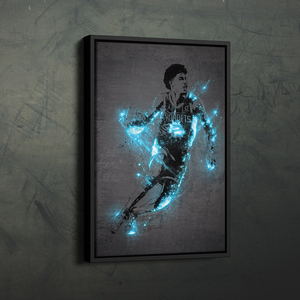 Póster de Lona con Diseño de Jugador de Baloncesto Dorado con Efecto Neón, Impresión Artística para Decoración del Hogar, Regalo para Cuarto de Hombre - Product Image 4