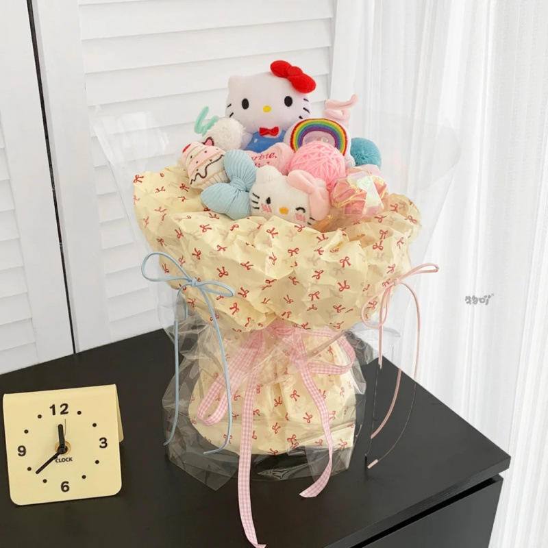 Cellophane white kitten-lamp gift bag