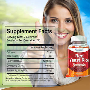 Ausreson Hart Gezondheid Rode Gist Rijst Extract Gummy 500Mg Antioxidant Rode Gist Rijst Gummies - Product Image 2