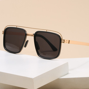 Nouvelles lunettes de soleil polarisées haut de gamme, en <span class=keywords><strong>acier</strong></span> inoxydable, design sans vis – tendance, à la mode, protection solaire - Product Image 4