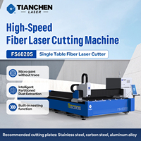 Machine de découpe laser à fibre à table unique TIANCHEN FS6020S, découpeuse CNC grand format pour tôles métalliques en acier au carbone et inoxydable 6020
