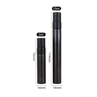 Atomizador de Perfume Portátil Negro Mate de 5ml 10ml, Tubo Recargable de Vidrio, Pulverizador de Perfume de Viaje con Niebla Fina, Personalizado con Serigrafía