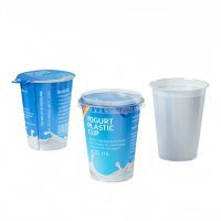 Gobelet à yaourt et récipient à crème glacée en plastique PP de qualité alimentaire, à paroi simple, écologique, avec couvercles, design personnalisé