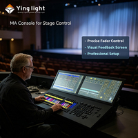 Console d'éclairage de scène avec écran large 2x19 pouces, élévateur électrique, tactile, Windows 10 I5, 6 sorties DMX512, MA3D Wysiwyg, avec flight case