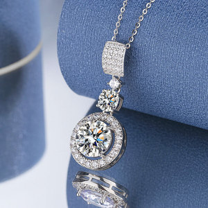 Collar de moissanita de 5CT de plata de ley 925 para mujer, collar de boda clásico a la moda, joyería - Product Image 4