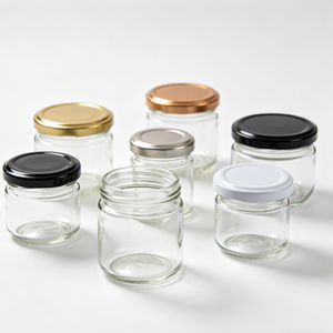 Barattoli in Vetro Trasparente da 1oz, 2oz, 4oz con Coperchi in Metallo, Contenitori Sicuri per Alimenti, Ideali per Degustazione di Spezie e Uso Cosmetico - Product Image 1